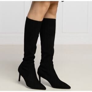 Stuart Weitzman Wanessa Suede Knee High Heel Sock Boot
